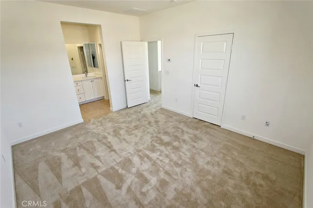 an empty room with closet