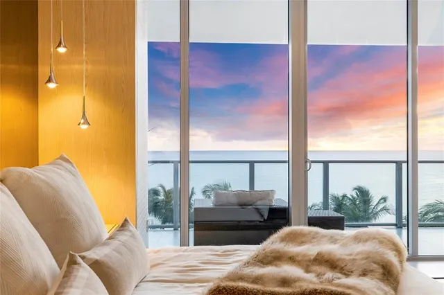 a view of a balcony with city view