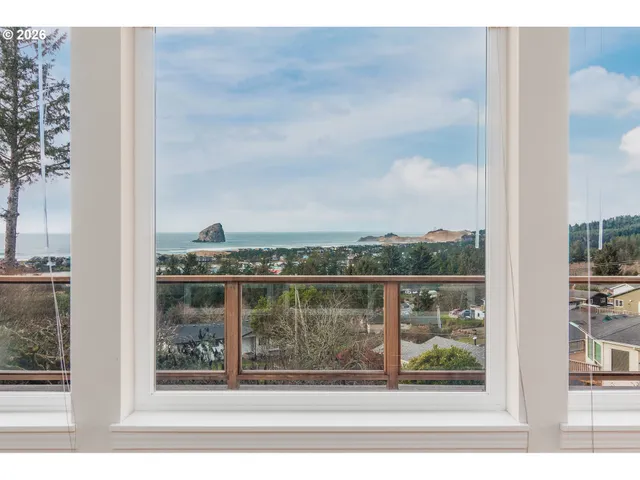 a view of a glass door