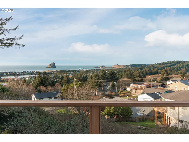 a view of city and mountain
