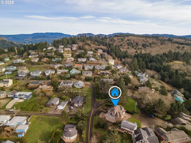 an aerial view of a house