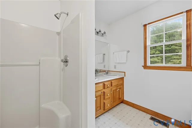 an empty room with a window