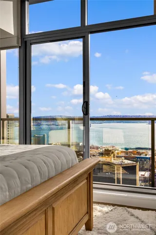 a living room with furniture