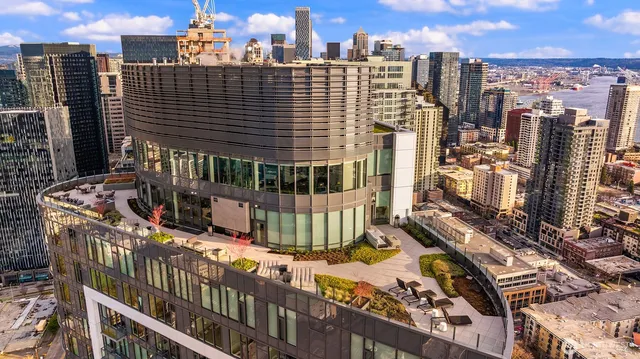 a view of city from balcony