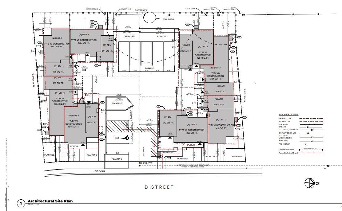 717 D Street Davis, CA 95616 - Photo 4 of 5 a picture of a bathroom with a shower