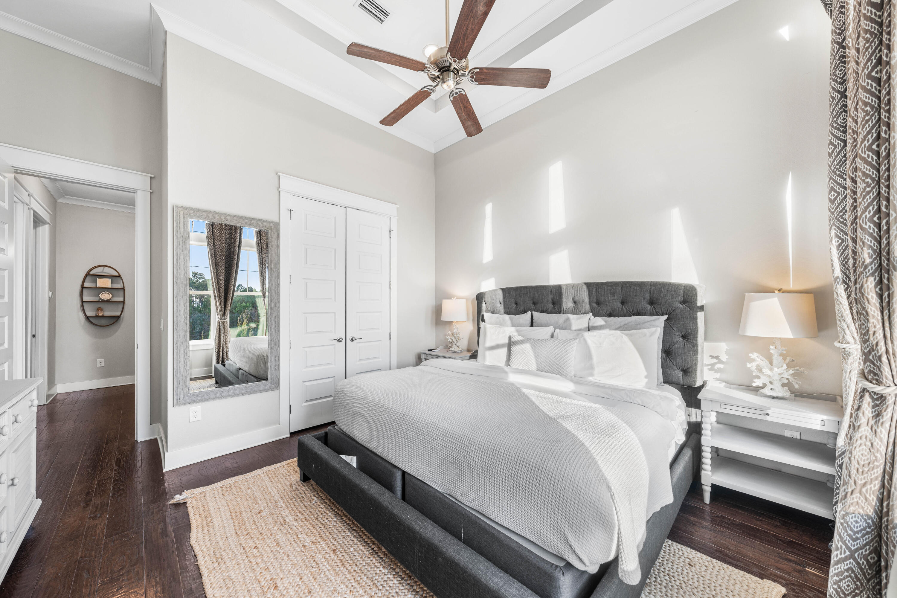 91 Milestone Dr Inlet Beach, Unit B Inlet Beach, FL 32461 - Photo 18 of 51 a bedroom with a bed and a walk in closet