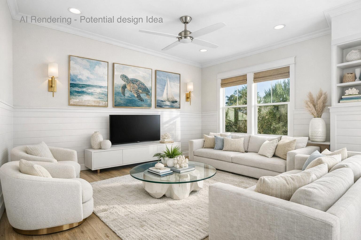 91 Milestone Dr Inlet Beach, Unit B Inlet Beach, FL 32461 - Photo 30 of 51 a living room with furniture and a large window