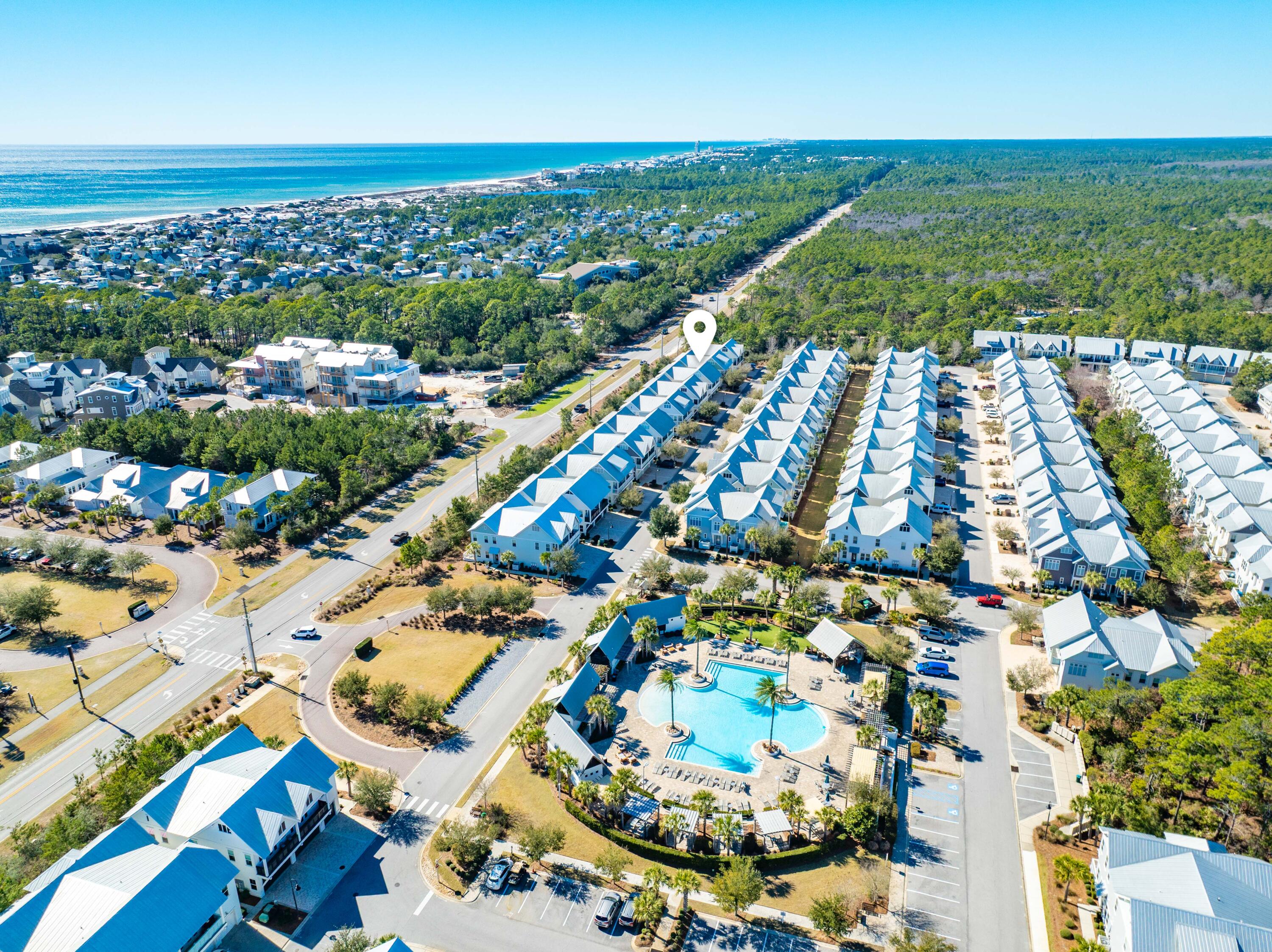 91 Milestone Dr Inlet Beach, Unit B Inlet Beach, FL 32461 - Photo 32 of 51 an aerial view of residential houses with outdoor space