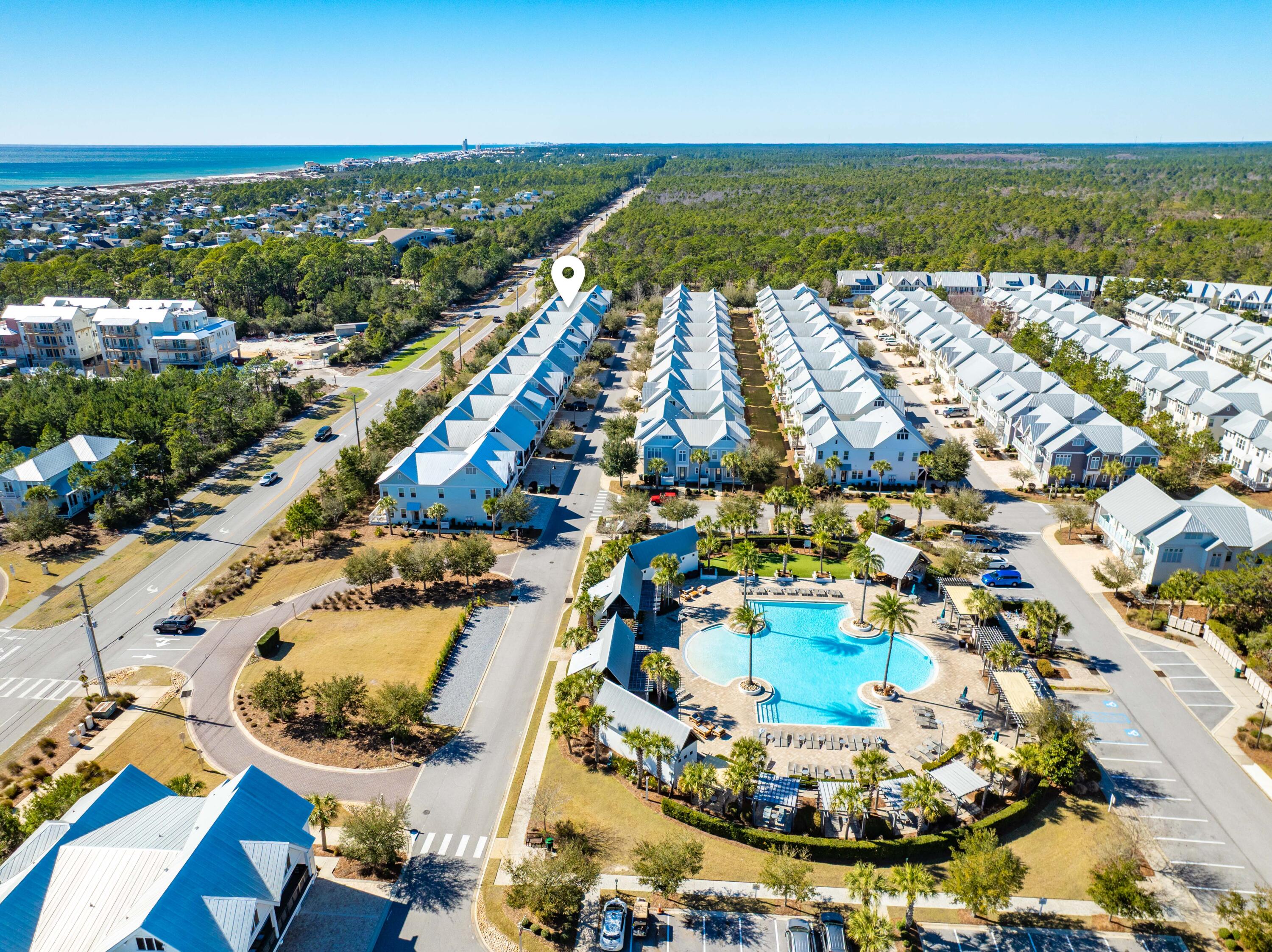 91 Milestone Dr Inlet Beach, Unit B Inlet Beach, FL 32461 - Photo 33 of 51 an aerial view of residential houses with outdoor space