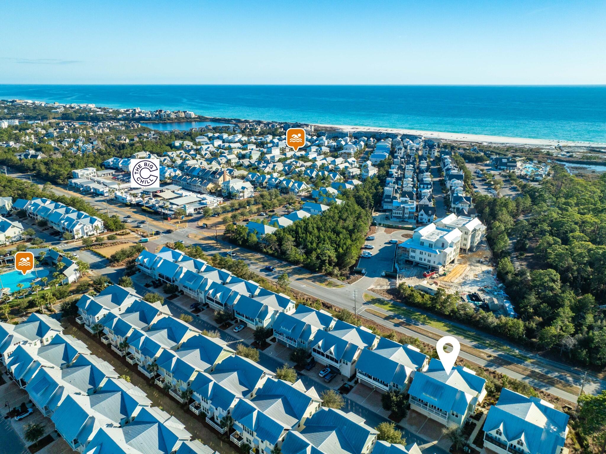 91 Milestone Dr Inlet Beach, Unit B Inlet Beach, FL 32461 - Photo 35 of 51 a view of a city and an ocean