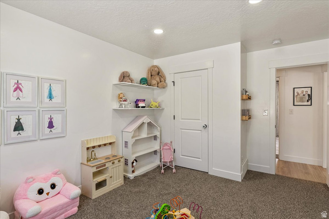 3916 South Sage Wood Avenue Mapleton, UT 84664 - Photo 20 of 33 Recessed lighting illuminates the space, featuring neutral carpeting and white painted walls
