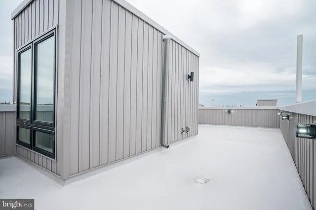 a view of a building with wooden floor