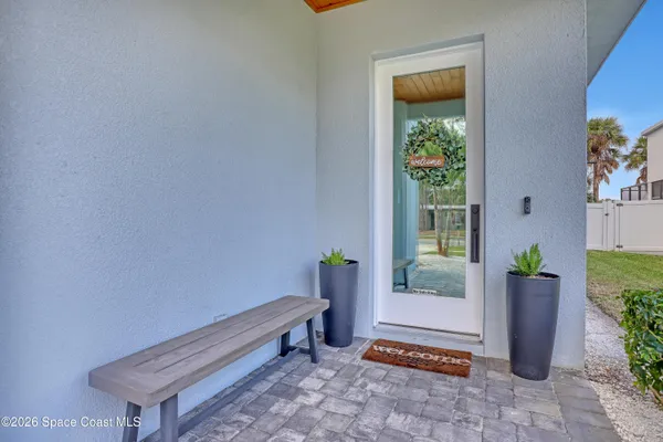 a view of an outdoor space with a porch
