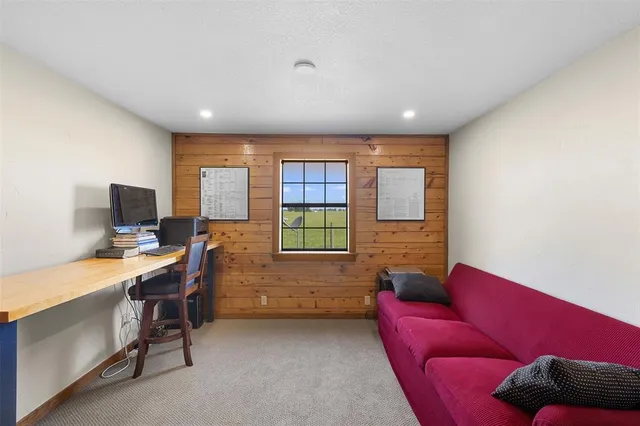 a view of a lake with a yard