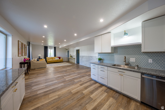 868 Braddock Lane Alpine, UT 84004 - Photo 48 of 64 Open concept lower level featuring wood-finish flooring, recessed lighting, and a kitchenette