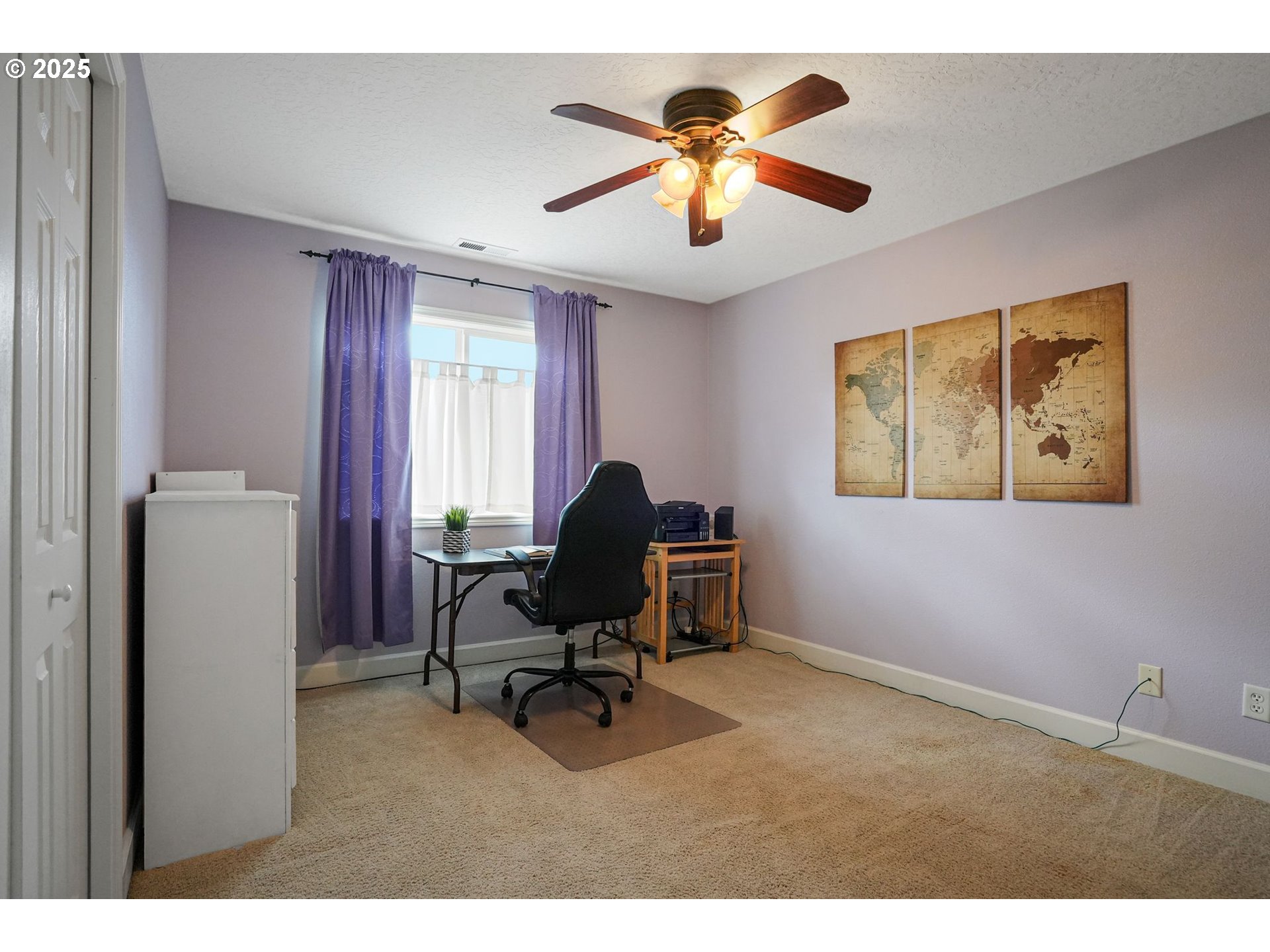 1832 Northwest Olivia Circle Albany, OR 97321 - Photo 33 of 48 a workspace with chandelier fan and windows
