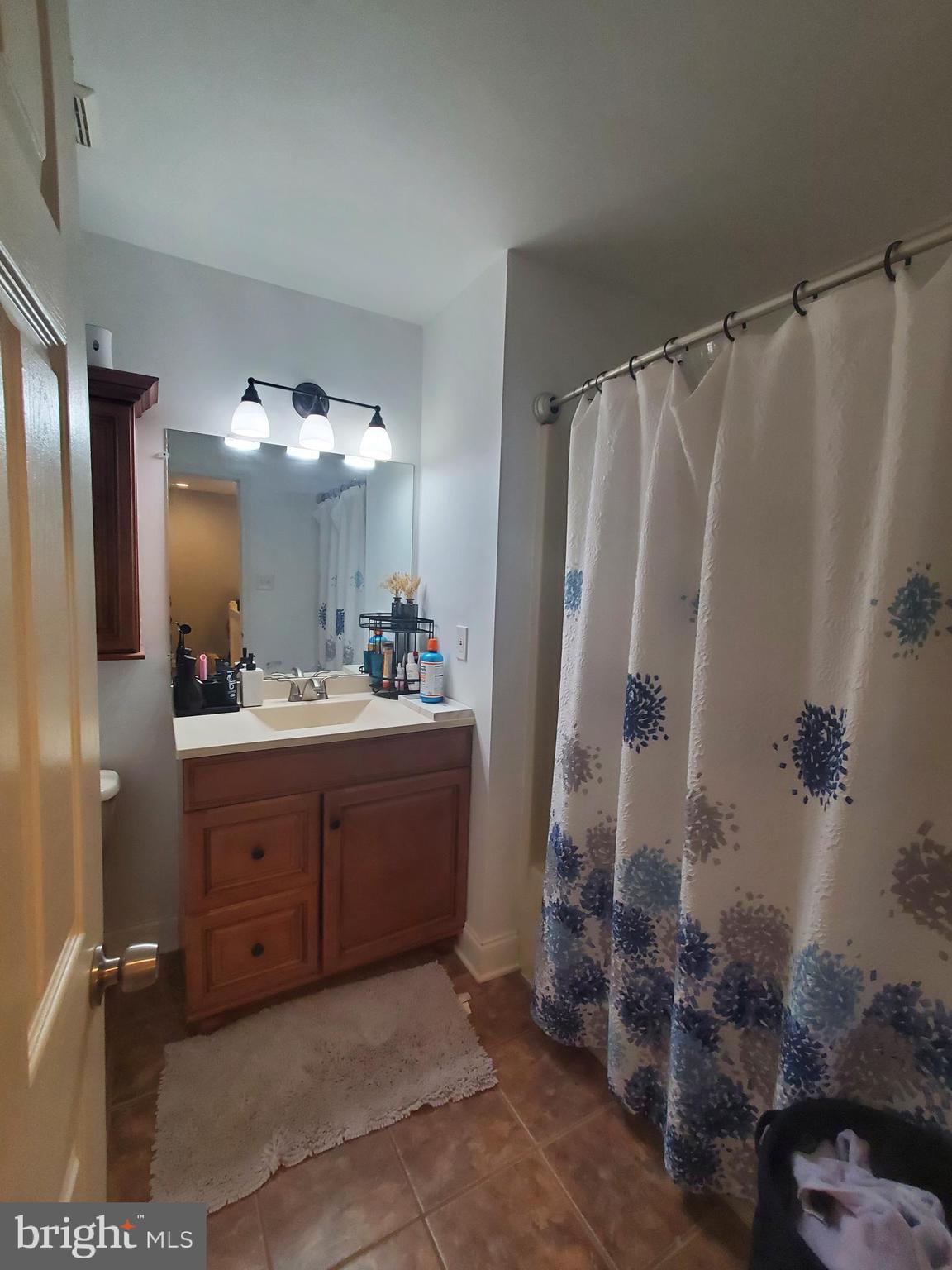 106 Five Crown Royal Marlton, NJ 08053 - Photo 25 of 27 a bathroom with a double vanity sink a mirror and a shower