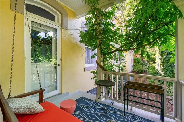 a outdoor living space with furniture