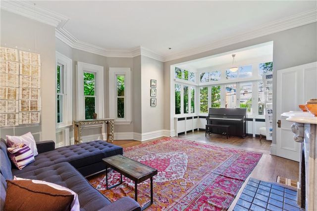 a living room with furniture