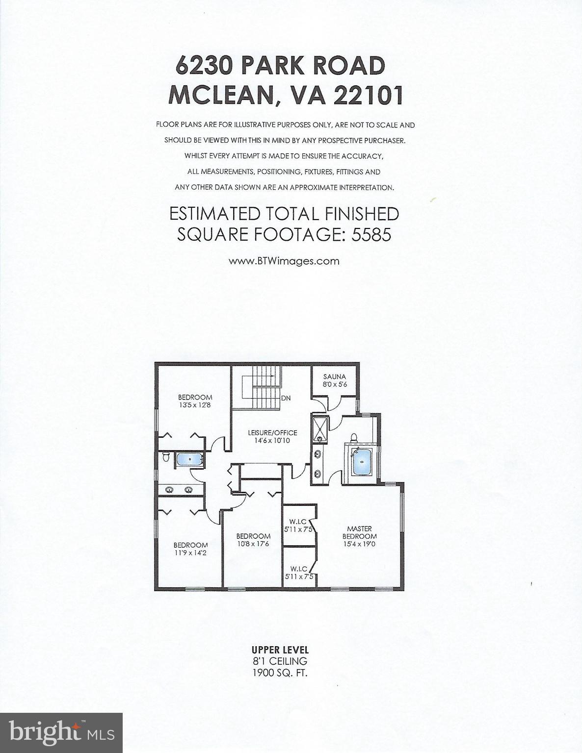 6230 Park Road McLean, VA 22101 - Photo 53 of 54 Upper Level Floor Plan