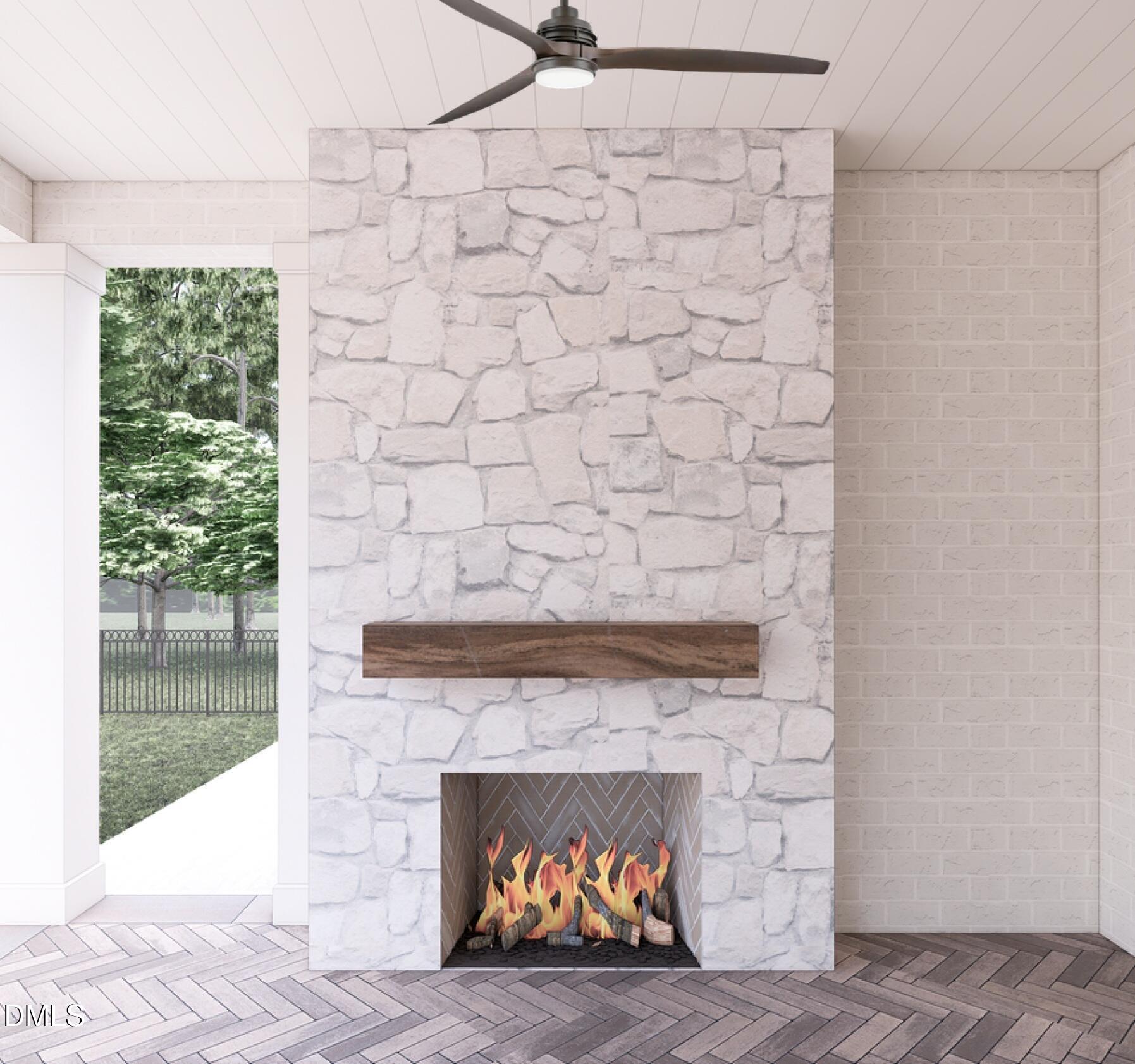 87 Anfield Road New Hill, NC 27562 - Photo 56 of 64 The Westbrook outdoor fireplace