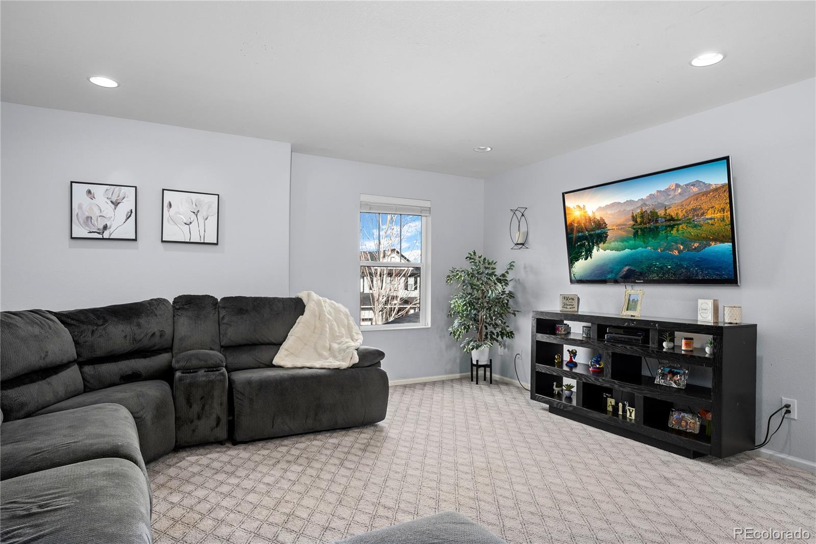 13826 West Layton Circle Morrison, CO 80465 - Photo 19 of 43 a living room with furniture and a flat screen tv