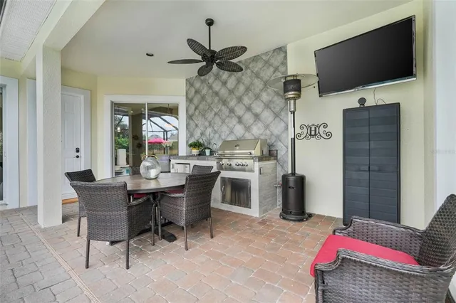 a view of a golf course with a lake