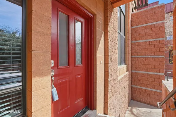 a view of a door and chair