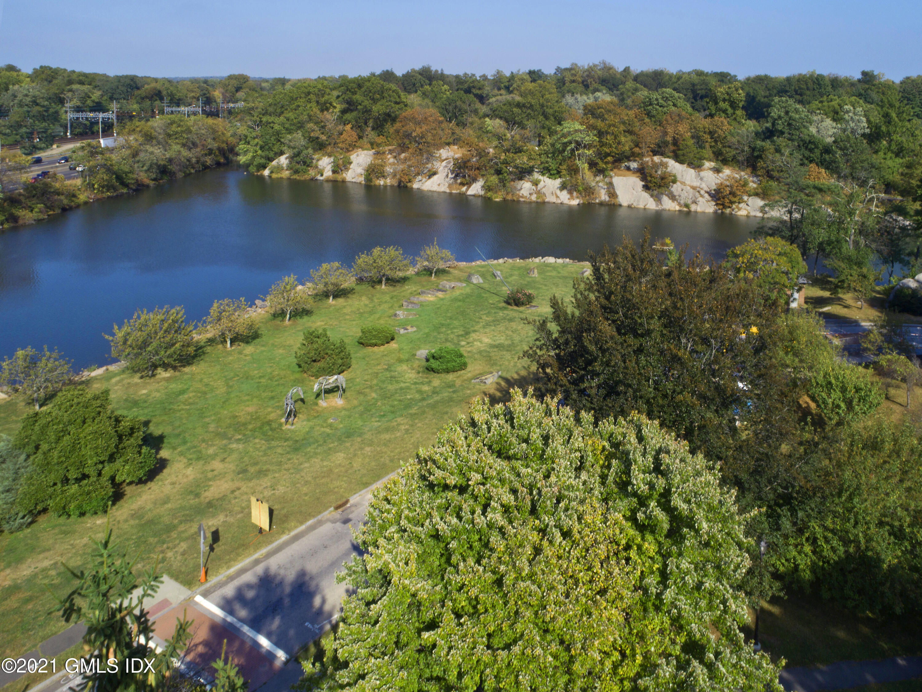 1 Home Place, Unit B Greenwich, CT 06830 - Photo 25 of 26 an aerial view of lake residential houses with outdoor space and lake view