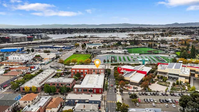 an aerial view of a city