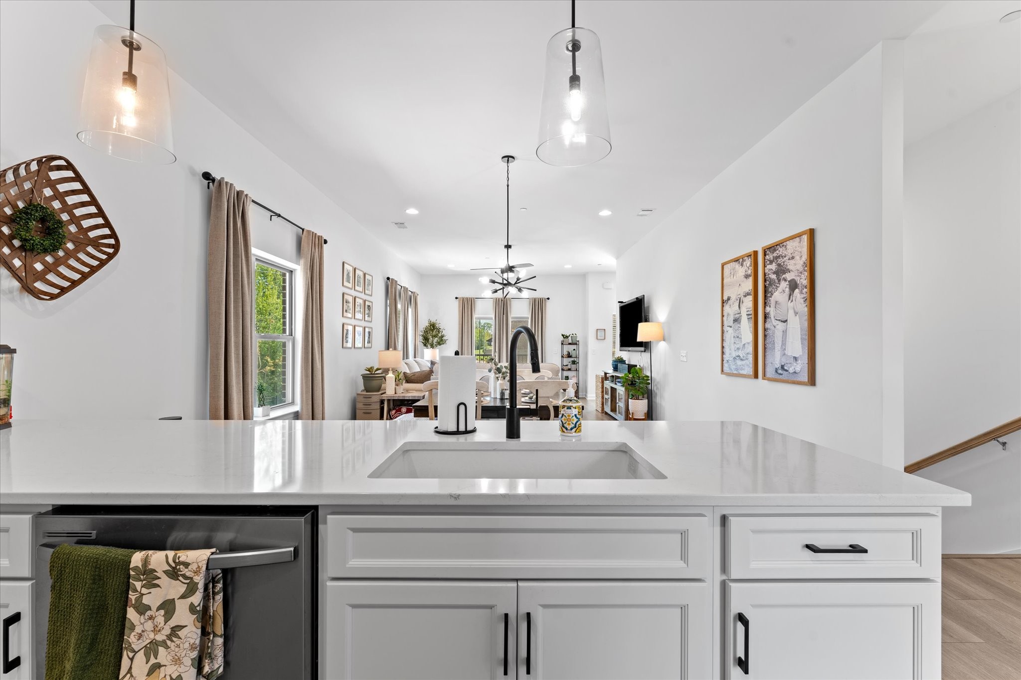 211 Folsom Pass, Unit B Spring Hill, TN 37174 - Photo 8 of 24 a view of living room with granite countertop furniture and fireplace