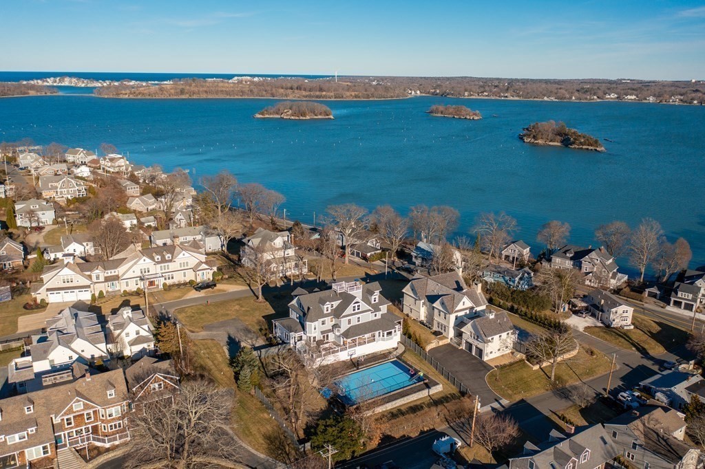 4 Mann Street Hingham, MA 02043 - Photo 22 of 22 an aerial view of ocean and residential houses with outdoor space