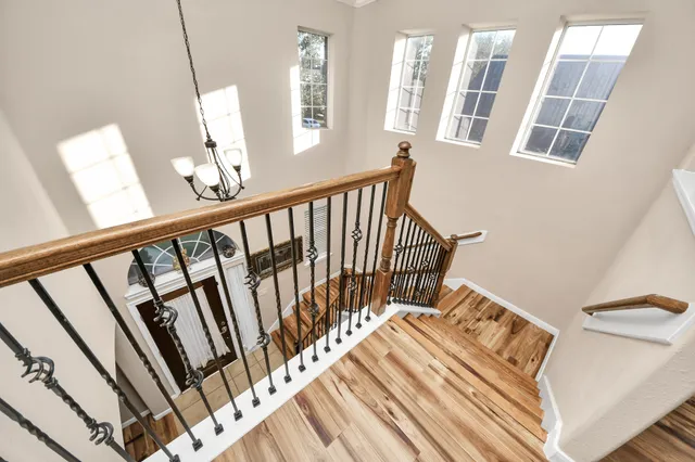 a view of entryway with wooden floor