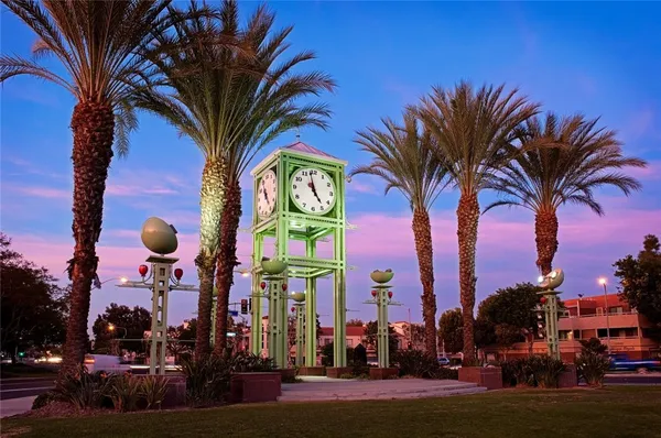 a view of a building with a street