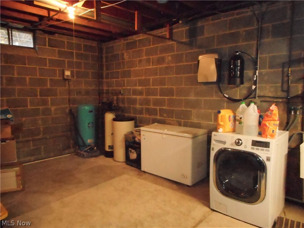 12685 Heath Road Chesterland, OH 44026 - Photo 22 of 25 Big Partial Basement with Laundry and Plenty of Storage and Shelving.