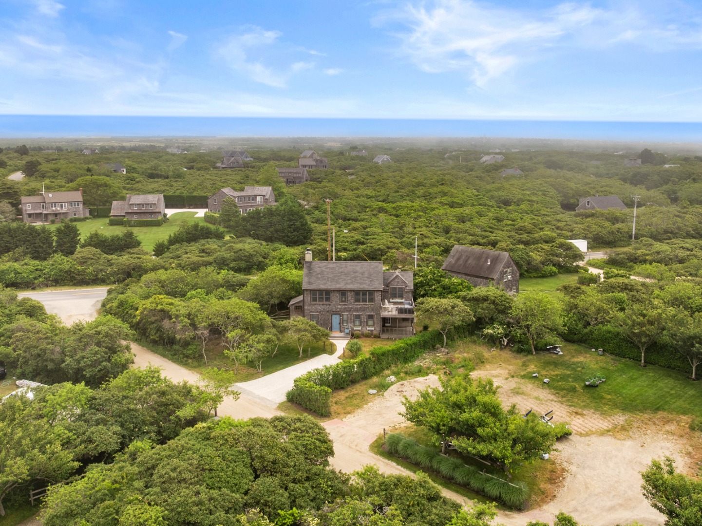 4 Berkley Street Nantucket, MA 02554 - Photo 2 of 47 an aerial view of residential houses with outdoor space