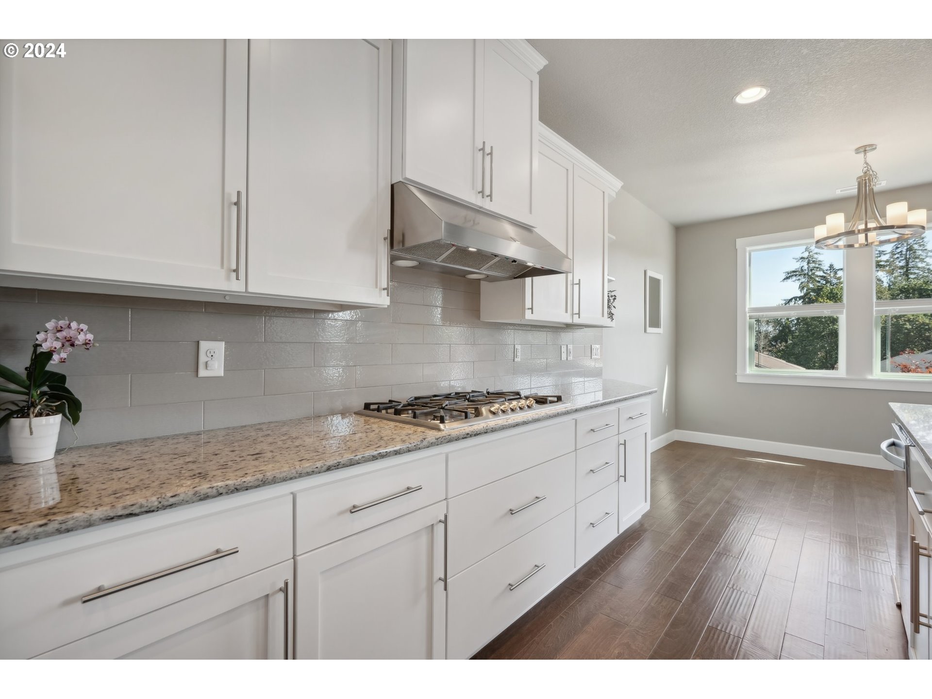 1701 South Nighthawk Road Ridgefield, WA 98642 - Photo 19 of 45 a kitchen with stainless steel appliances granite countertop a stove a sink and white cabinets