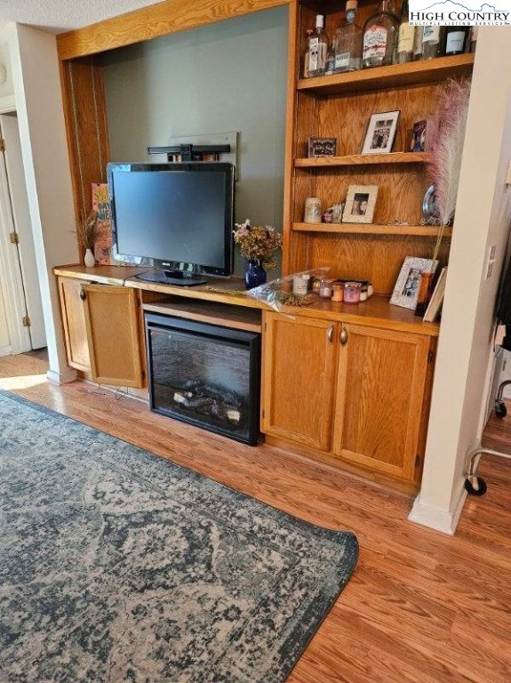 116 Grand Boulevard, Unit 1M Boone, NC 28607 - Photo 4 of 14 a living room with hard wood floors and a fireplace