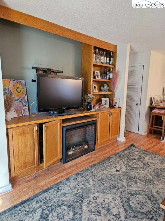 116 Grand Boulevard, Unit 1M Boone, NC 28607 - Photo 5 of 14 a living room with stainless steel appliances furniture a fireplace and a flat screen tv