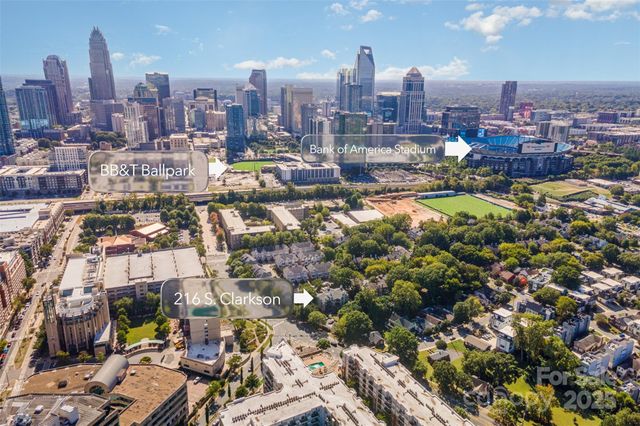 a city view with tall buildings