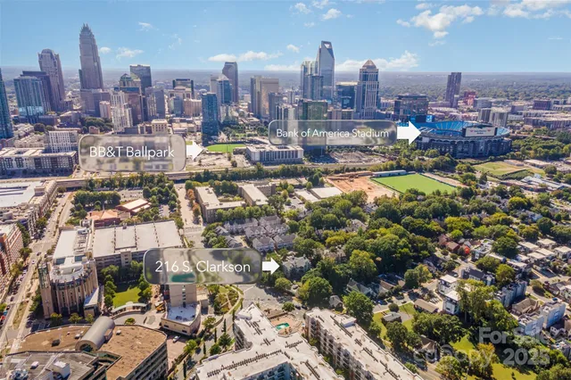 a city view with tall buildings