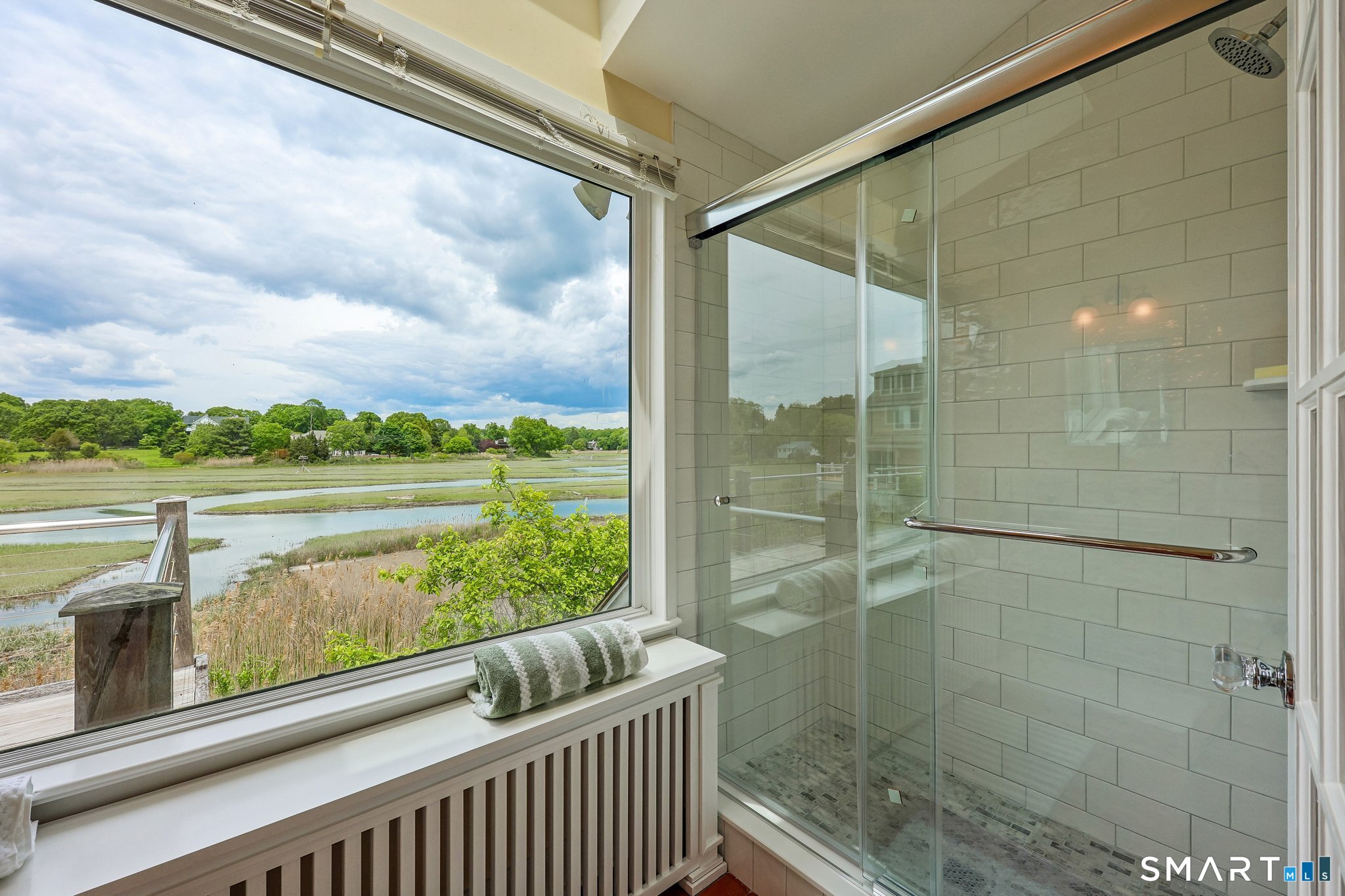 153 Middle Beach Road Madison, CT 06443 - Photo 34 of 40 The brand new tiled shower with glass door