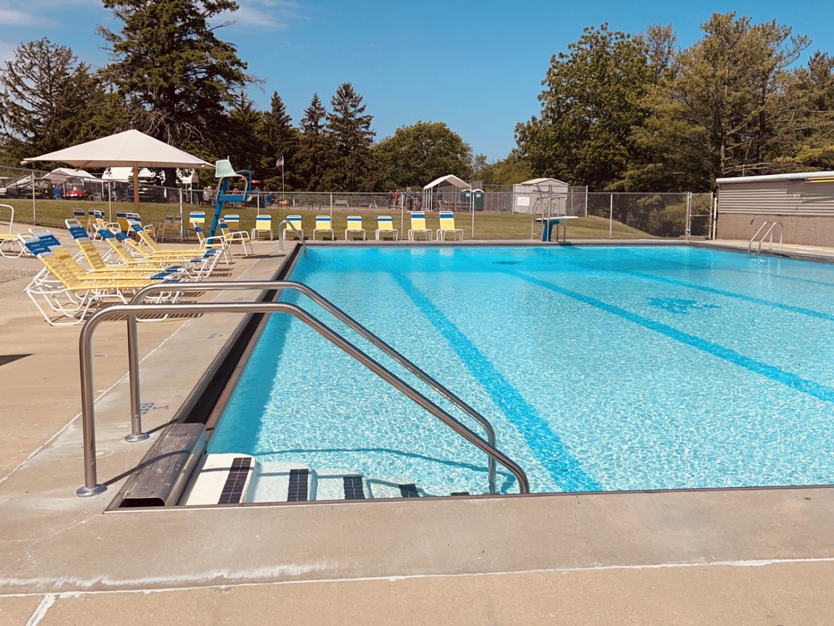 1094 Drexel Road Lake Summerset, IL 61019 - Photo 6 of 21 a view of swimming pool with outdoor seating and trees in the background