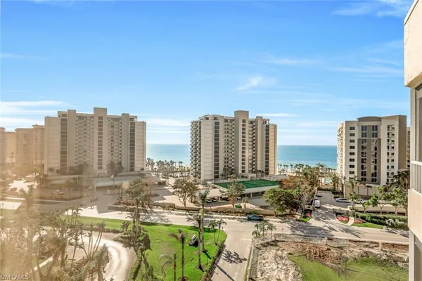 a view of a city with tall buildings