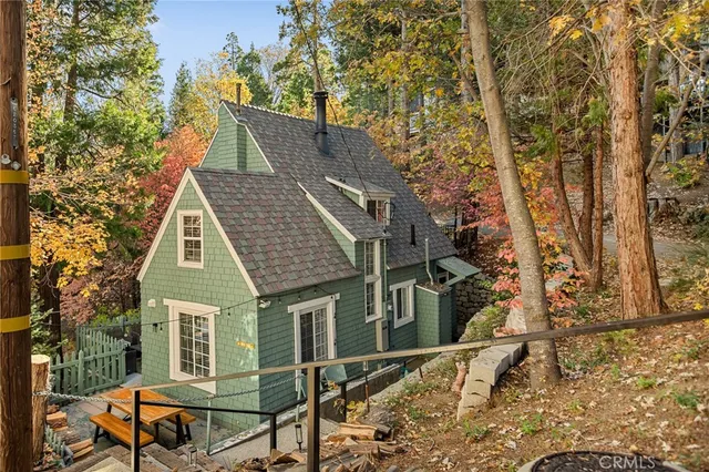 a backyard of a house with barbeque oven