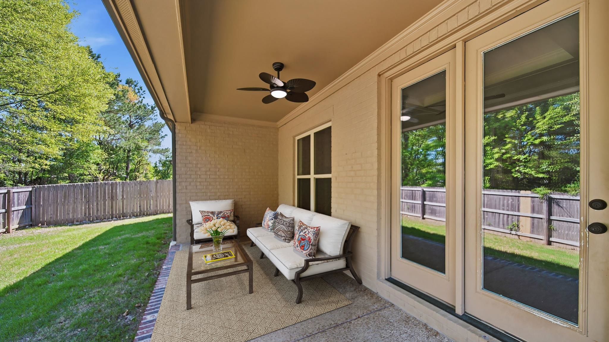 1058 Shanborne Cove Collierville, TN 38017 - Photo 34 of 39 View of patio / terrace with a ceiling fan and outdoor lounge area