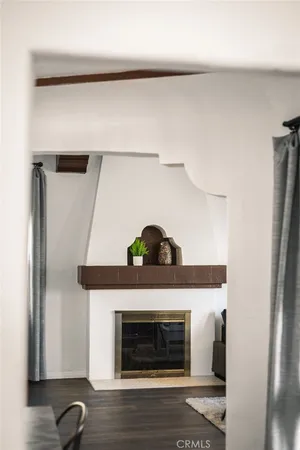 a close view of fireplace