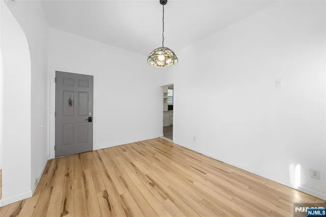 a view of a livingroom with a chandelier