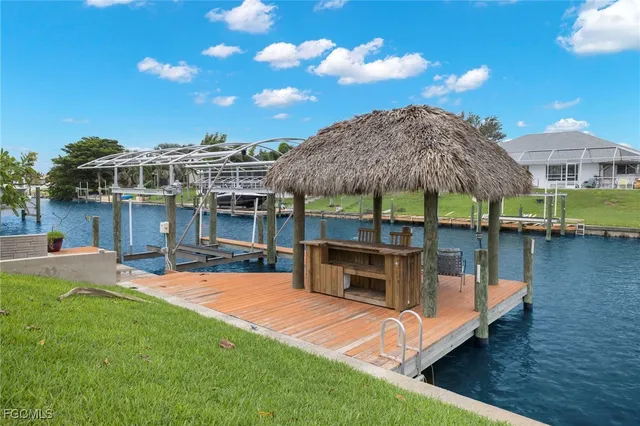 a view of a swimming pool with a patio