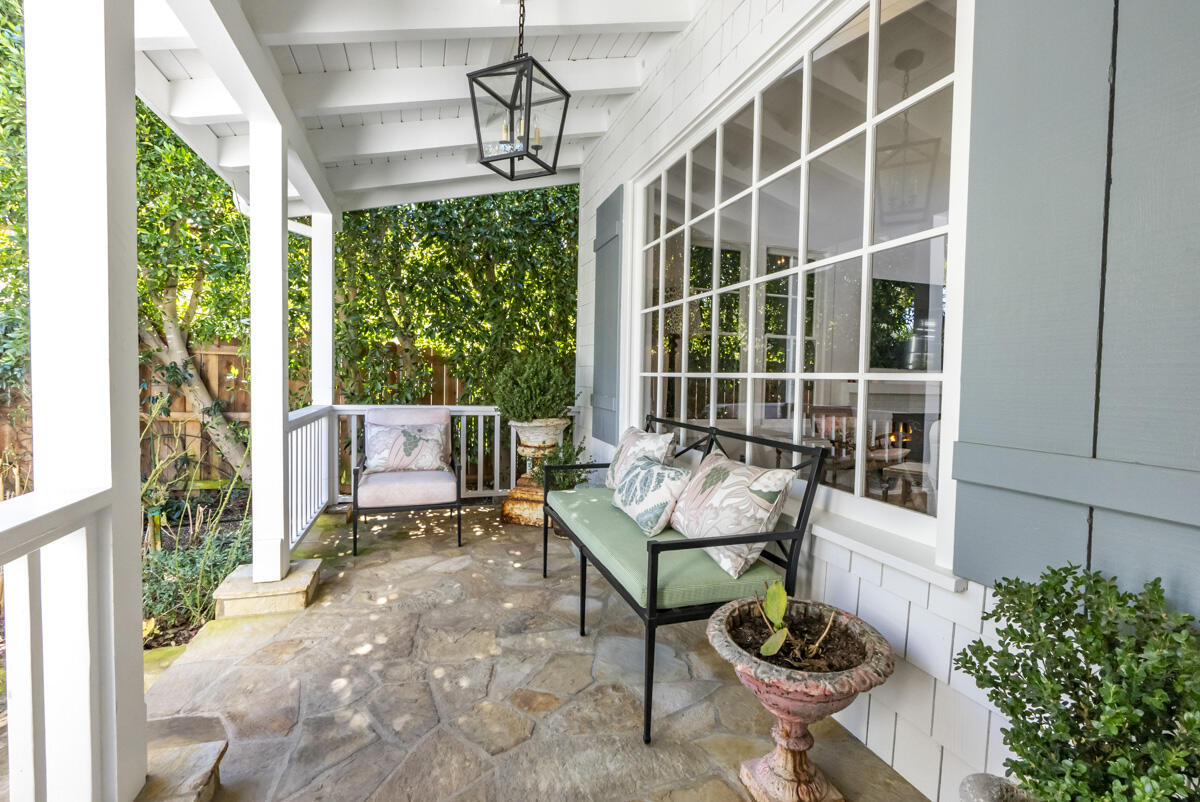 655 Romero Canyon Road Montecito, CA 93108 - Photo 4 of 23 a building outdoor space with patio furniture and potted plants
